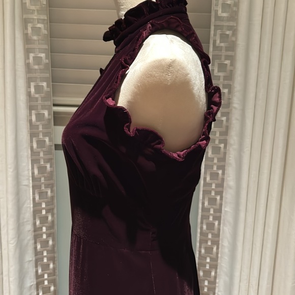 Shoshanna dark burgundy velvet evening gown - Picture 5 of 15